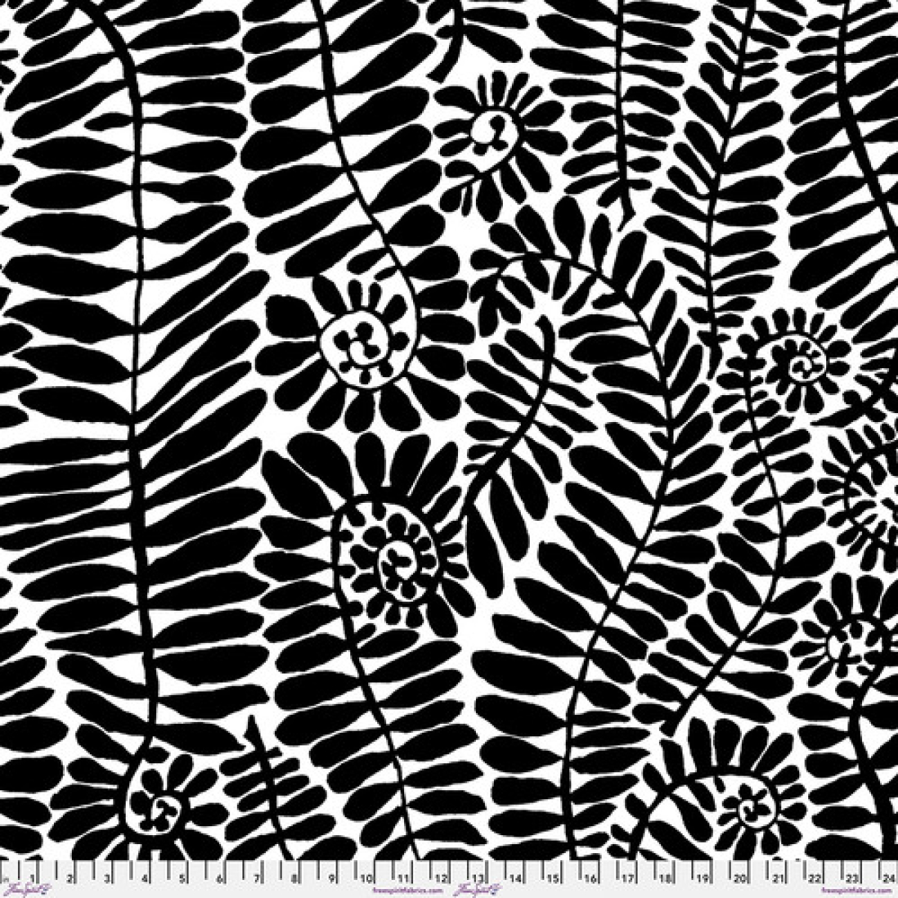 Kaffe Fassett Collective - Patchwork Baumwolle - Quilting Backing Fabric - ÜBERBREITE 274 cm - 108´ - Fronds - Black